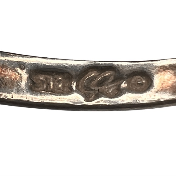 Vintage Purple Orange Blue & White Gemstone Sterling Silver Stackable Rings - Picture 5 of 8